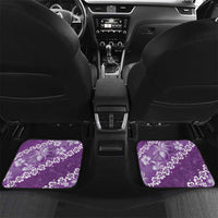 Vintage Purple Polynesia Car Mats Plumeria With Hibiscus Tropical Vibes LT14 Set 2pcs - Back Purple - Polynesian Pride