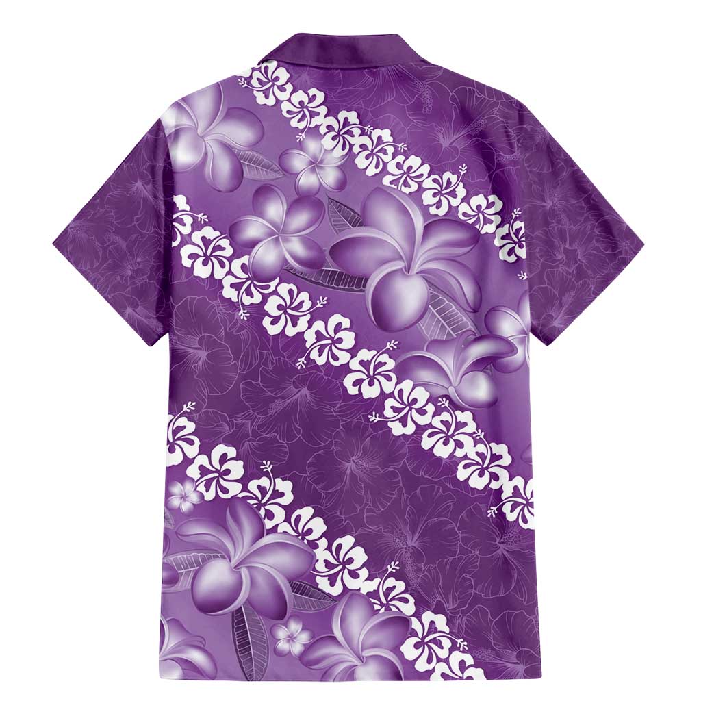 Vintage Purple Polynesia Family Matching Mermaid Dress and Hawaiian Shirt Plumeria With Hibiscus Tropical Vibes LT14 - Polynesian Pride