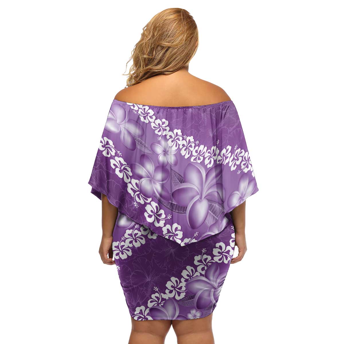 Vintage Purple Polynesia Family Matching Off Shoulder Short Dress and Hawaiian Shirt Plumeria With Hibiscus Tropical Vibes LT14 - Polynesian Pride