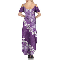 Vintage Purple Polynesia Family Matching Summer Maxi Dress and Hawaiian Shirt Plumeria With Hibiscus Tropical Vibes LT14 - Polynesian Pride