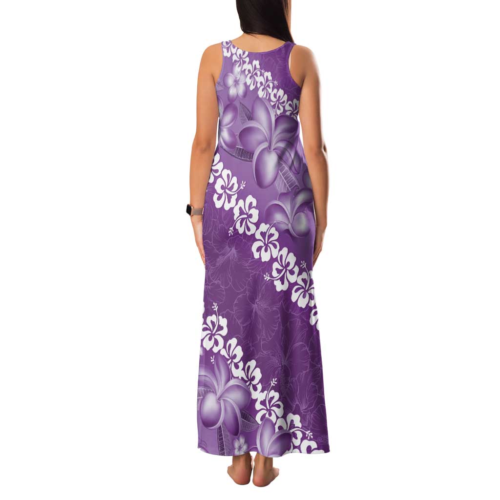 Vintage Purple Polynesia Family Matching Tank Maxi Dress and Hawaiian Shirt Plumeria With Hibiscus Tropical Vibes LT14 - Polynesian Pride