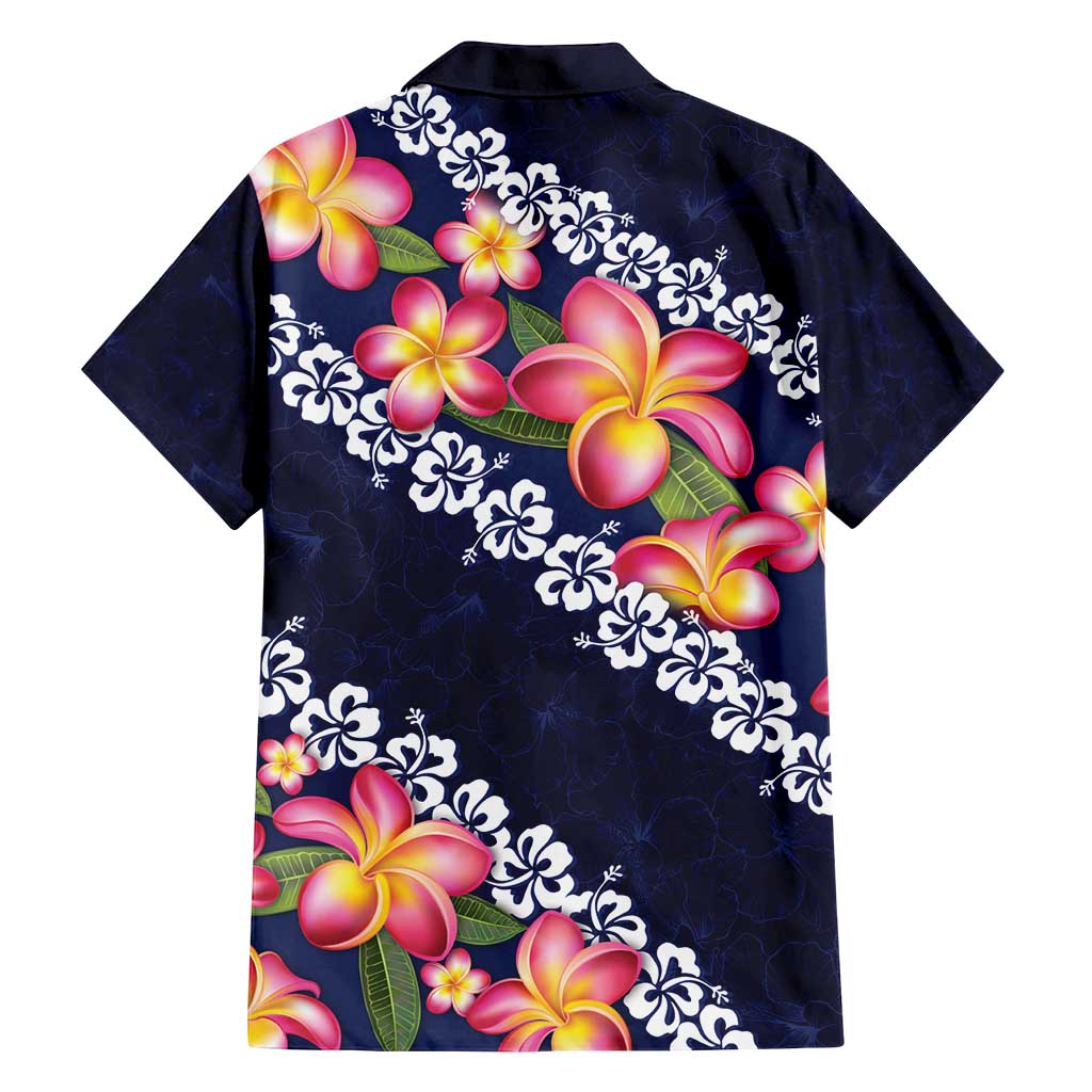Blue Polynesia Family Matching Off Shoulder Maxi Dress and Hawaiian Shirt Plumeria With Hibiscus Pattern Tropical Vibes LT14 - Polynesian Pride