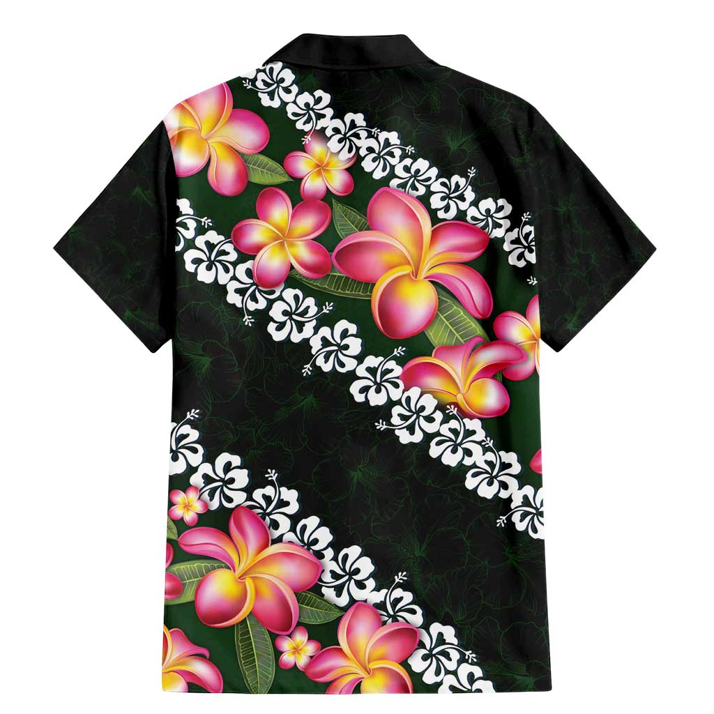 Green Polynesia Family Matching Mermaid Dress and Hawaiian Shirt Plumeria With Hibiscus Pattern Tropical Vibes LT14 - Polynesian Pride