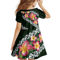 Green Polynesia Family Matching Off Shoulder Maxi Dress and Hawaiian Shirt Plumeria With Hibiscus Pattern Tropical Vibes LT14 - Polynesian Pride