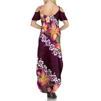 Pink Polynesia Family Matching Summer Maxi Dress and Hawaiian Shirt Plumeria With Hibiscus Pattern Tropical Vibes LT14 - Polynesian Pride