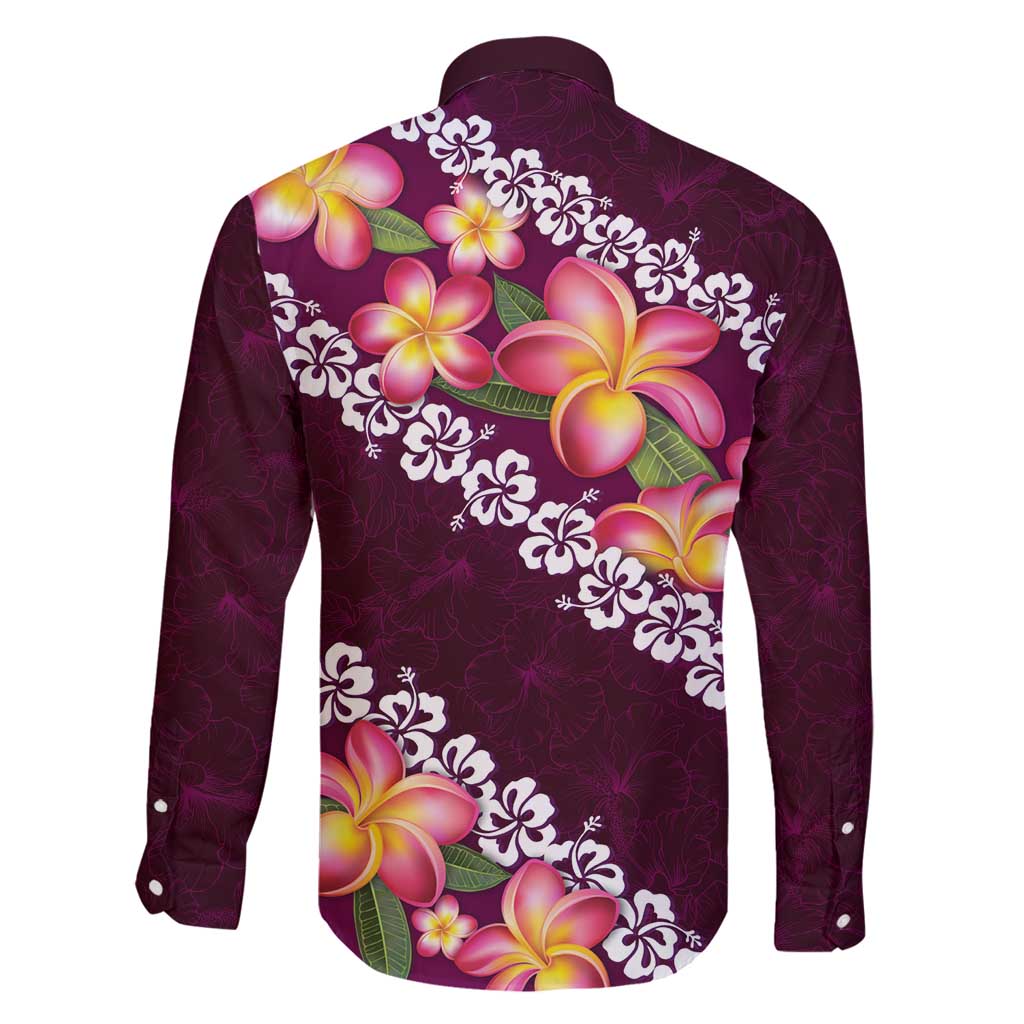 Pink Polynesia Family Matching Tank Maxi Dress and Hawaiian Shirt Plumeria With Hibiscus Pattern Tropical Vibes LT14 - Polynesian Pride