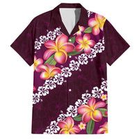 Pink Polynesia Hawaiian Shirt Plumeria With Hibiscus Pattern Tropical Vibes LT14 Pink - Polynesian Pride