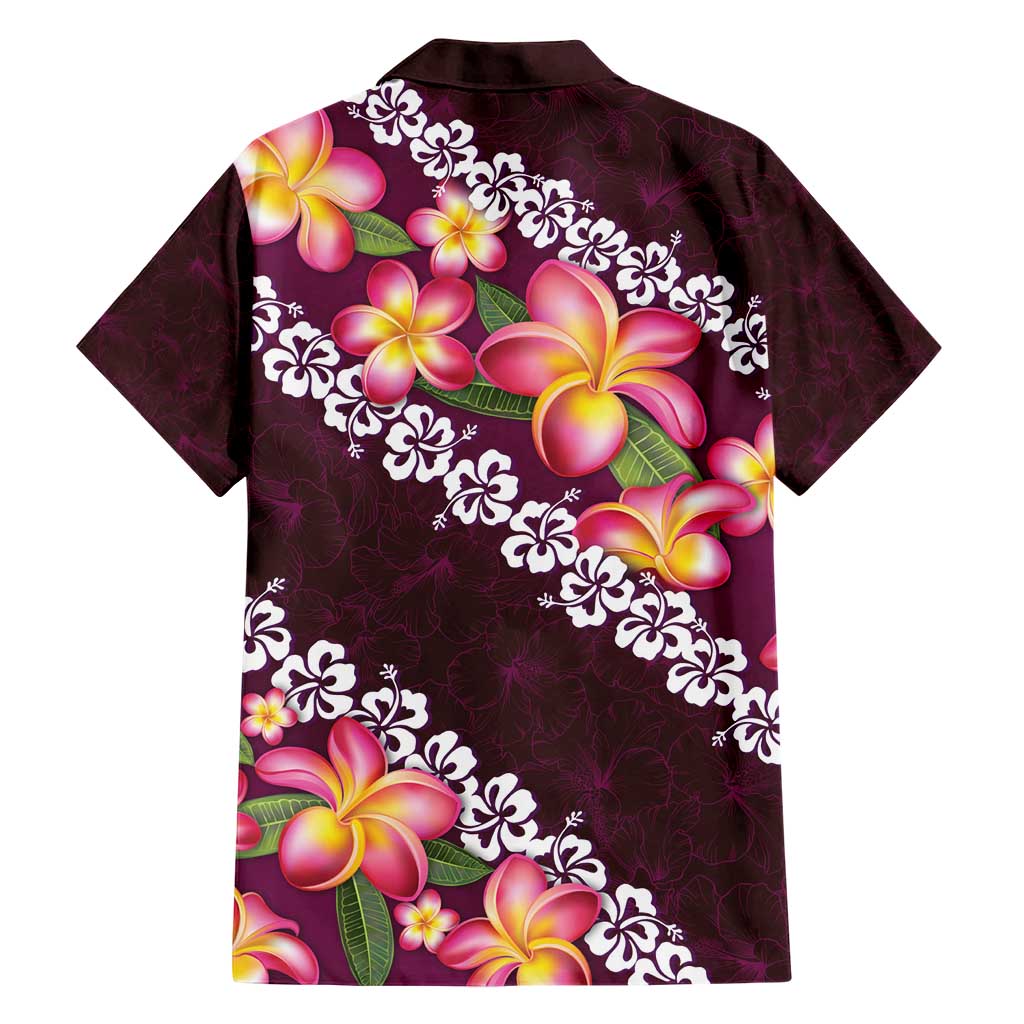 Pink Polynesia Hawaiian Shirt Plumeria With Hibiscus Pattern Tropical Vibes LT14 - Polynesian Pride