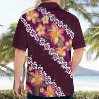 Pink Polynesia Hawaiian Shirt Plumeria With Hibiscus Pattern Tropical Vibes LT14 - Polynesian Pride