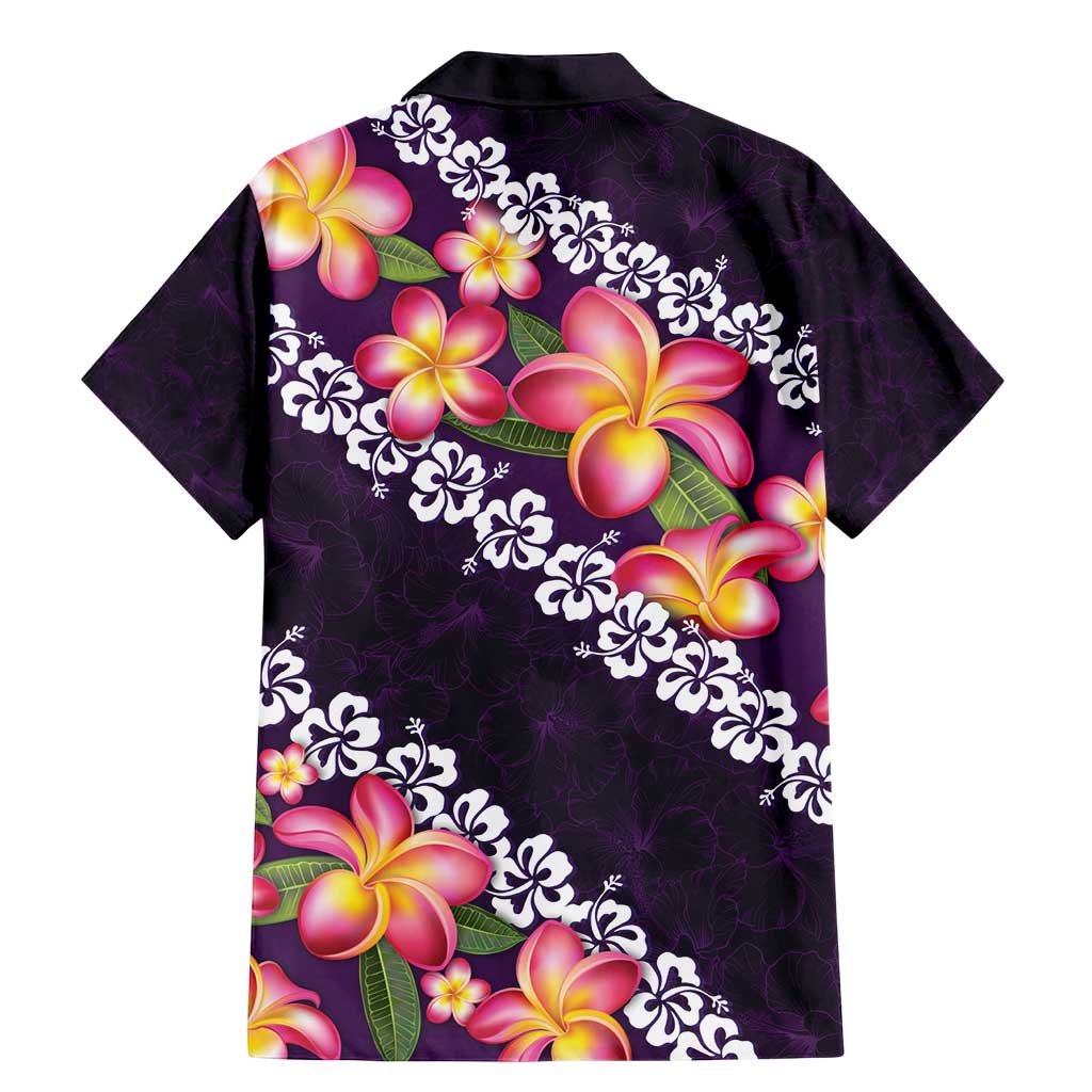 Purple Polynesia Family Matching Mermaid Dress and Hawaiian Shirt Plumeria With Hibiscus Pattern Tropical Vibes LT14 - Polynesian Pride