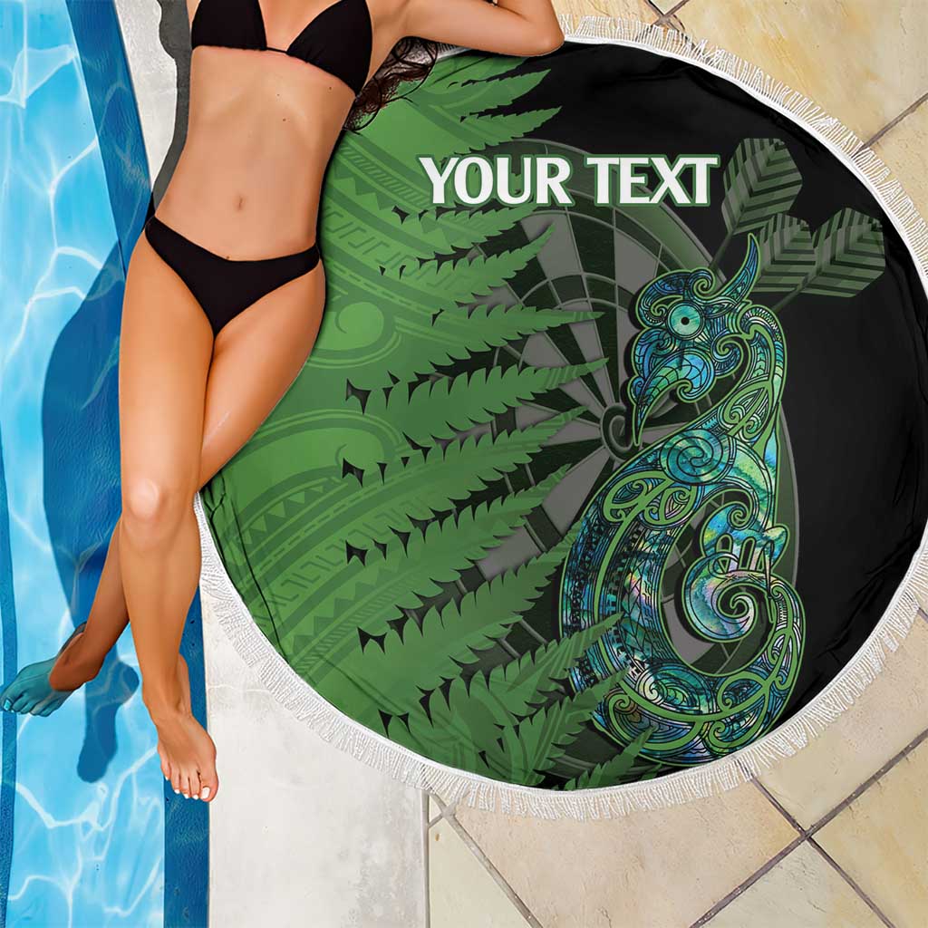 Personalised New Zealand Darts Beach Blanket Aotearoa Maori Fern Mix Manaia Tattoo LT14 - Polynesian Pride