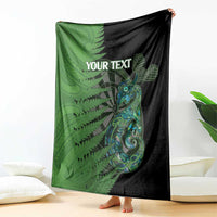 Personalised New Zealand Darts Blanket Aotearoa Maori Fern Mix Manaia Tattoo LT14 - Polynesian Pride
