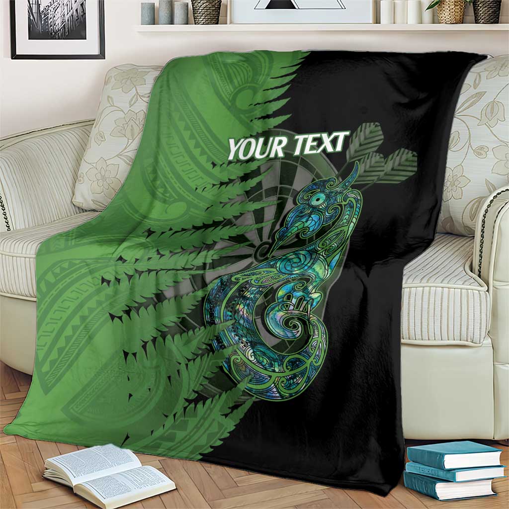 Personalised New Zealand Darts Blanket Aotearoa Maori Fern Mix Manaia Tattoo LT14 - Polynesian Pride
