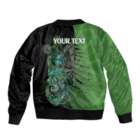 Personalised New Zealand Darts Bomber Jacket Aotearoa Maori Fern Mix Manaia Tattoo LT14 - Polynesian Pride