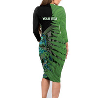 Personalised New Zealand Darts Family Matching Long Sleeve Bodycon Dress and Hawaiian Shirt Aotearoa Maori Fern Mix Manaia Tattoo LT14 - Polynesian Pride