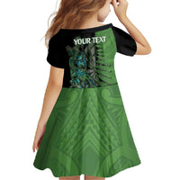 Personalised New Zealand Darts Family Matching Off Shoulder Maxi Dress and Hawaiian Shirt Aotearoa Maori Fern Mix Manaia Tattoo LT14 - Polynesian Pride
