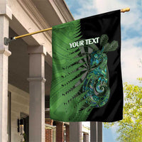Personalised New Zealand Darts Garden Flag Aotearoa Maori Fern Mix Manaia Tattoo LT14 House Flag Green - Polynesian Pride