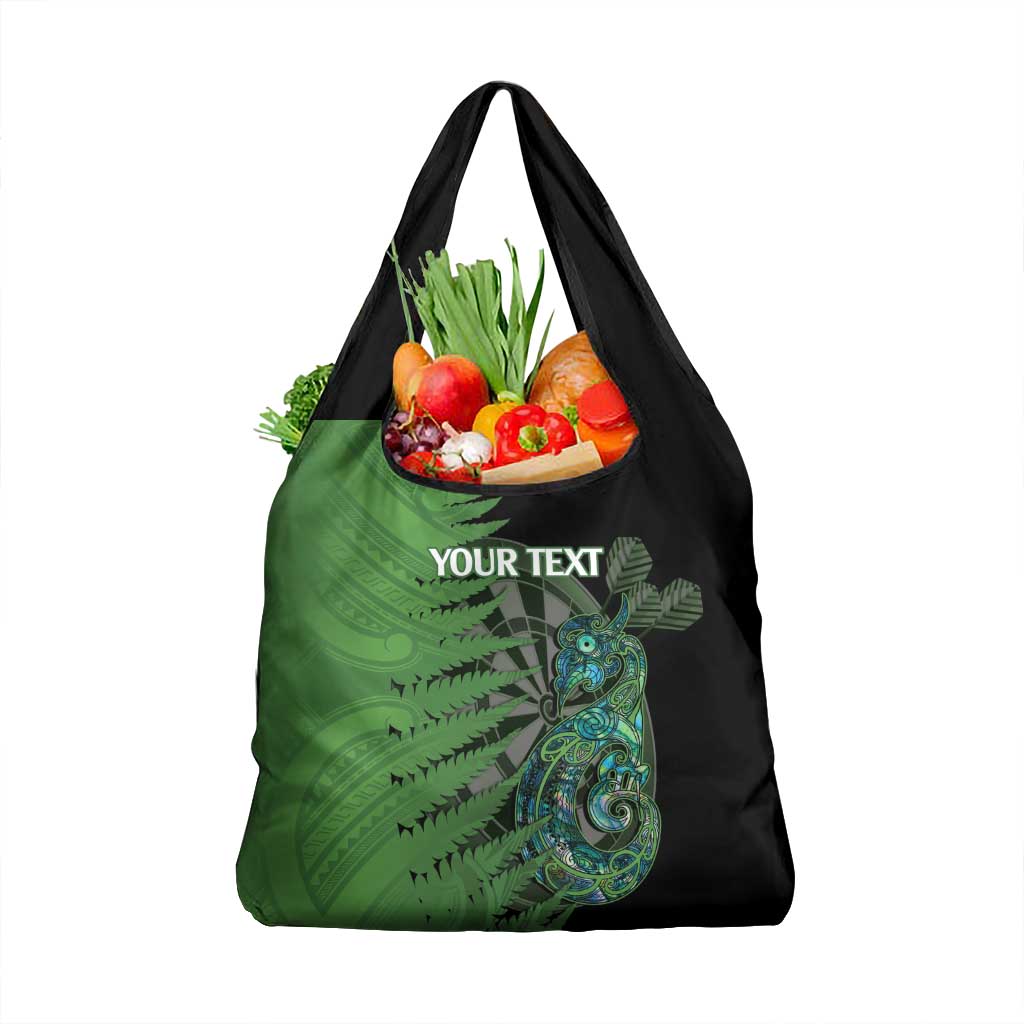 Personalised New Zealand Darts Grocery Bag Aotearoa Maori Fern Mix Manaia Tattoo LT14 1-pack One Size Green - Polynesian Pride