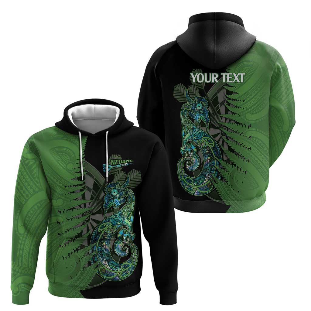 Personalised New Zealand Darts Hoodie Aotearoa Maori Fern Mix Manaia Tattoo LT14 - Polynesian Pride