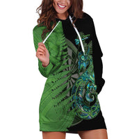 Personalised New Zealand Darts Hoodie Dress Aotearoa Maori Fern Mix Manaia Tattoo LT14 Green - Polynesian Pride