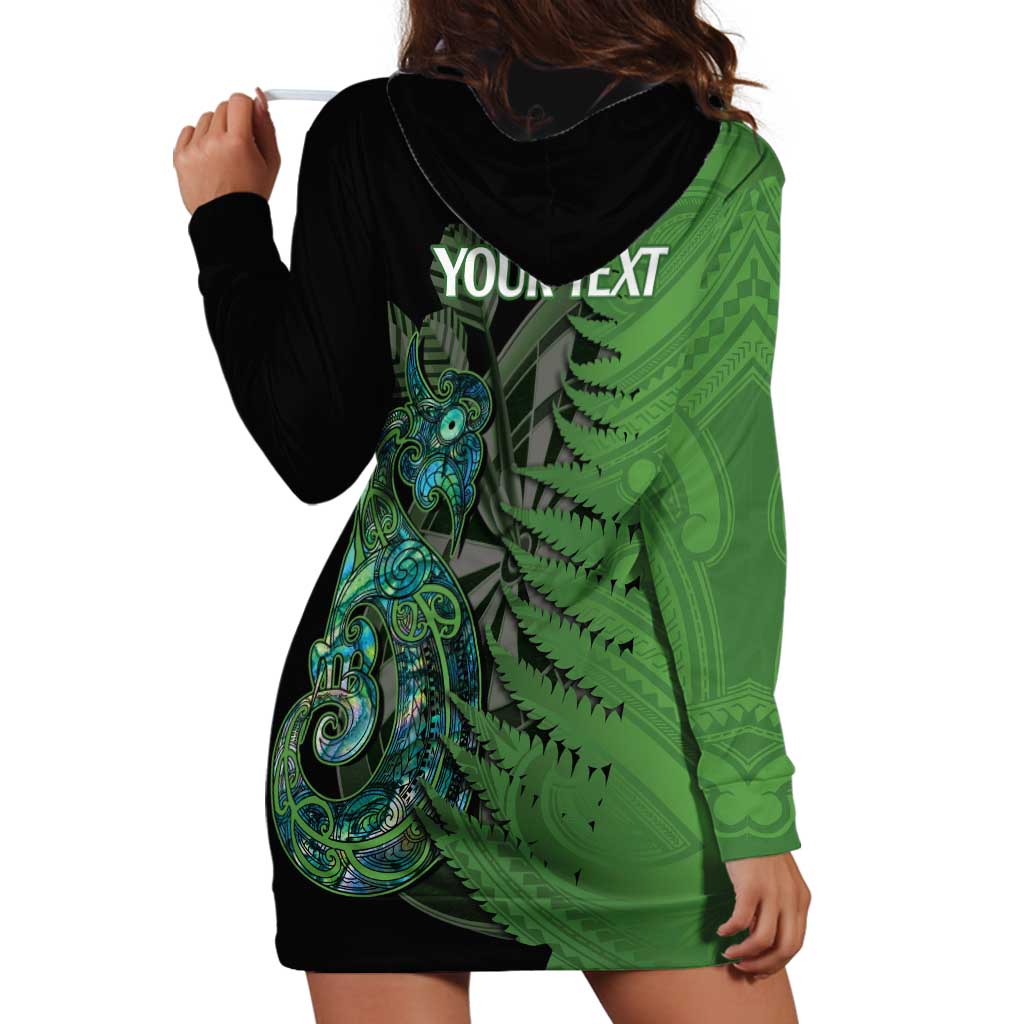 Personalised New Zealand Darts Hoodie Dress Aotearoa Maori Fern Mix Manaia Tattoo LT14 - Polynesian Pride