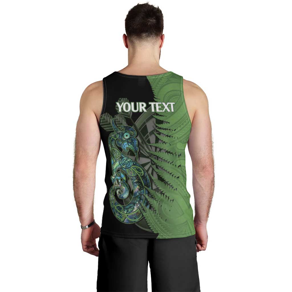 Personalised New Zealand Darts Men Tank Top Aotearoa Maori Fern Mix Manaia Tattoo LT14 - Polynesian Pride
