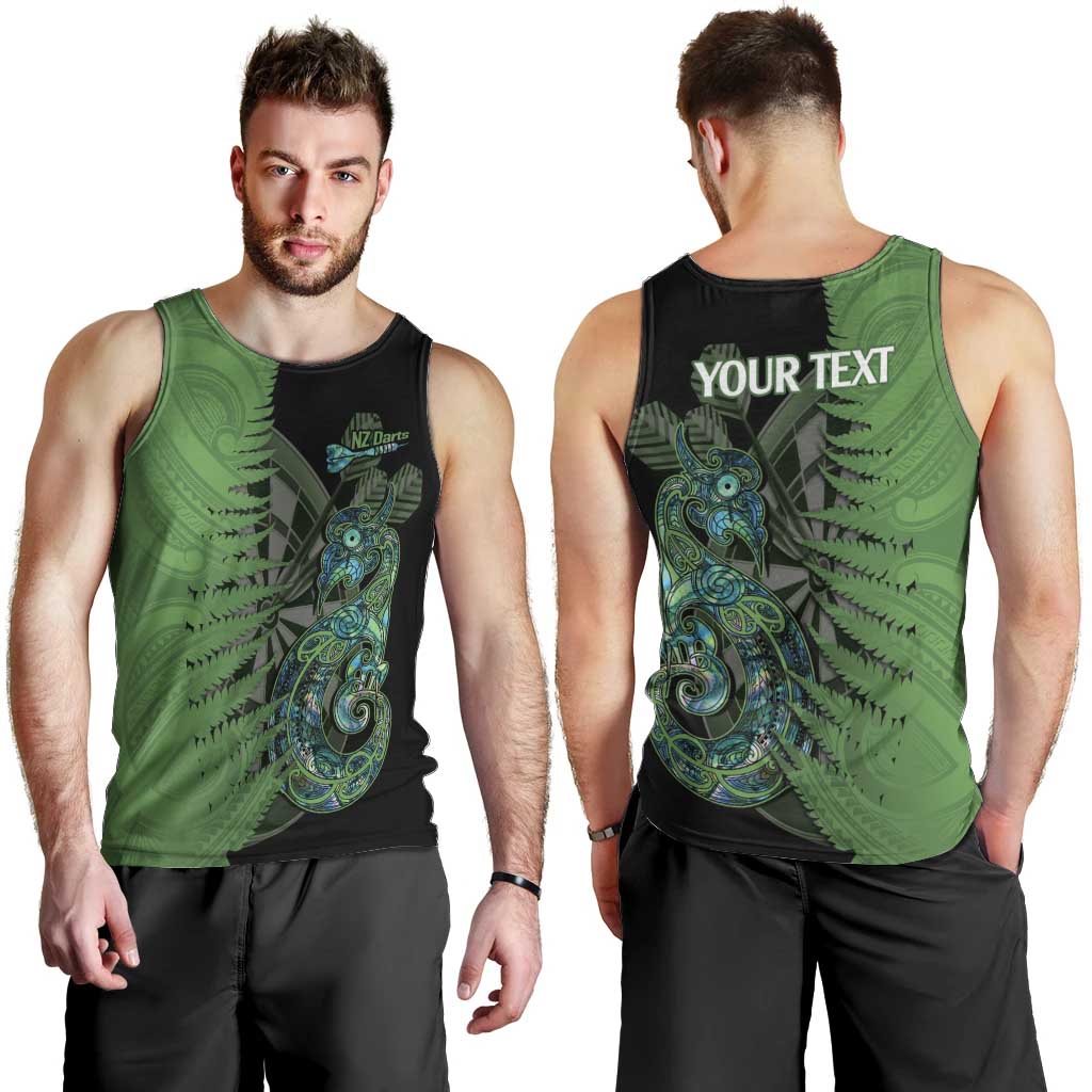 Personalised New Zealand Darts Men Tank Top Aotearoa Maori Fern Mix Manaia Tattoo LT14 - Polynesian Pride