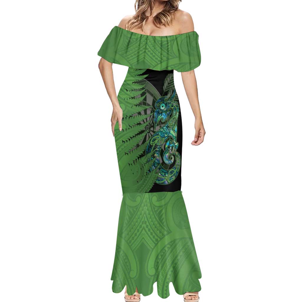 Personalised New Zealand Darts Mermaid Dress Aotearoa Maori Fern Mix Manaia Tattoo LT14 - Polynesian Pride