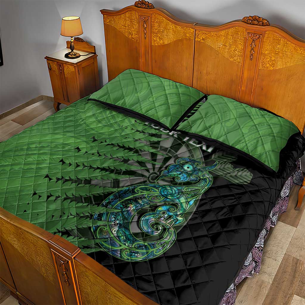 Personalised New Zealand Darts Quilt Bed Set Aotearoa Maori Fern Mix Manaia Tattoo LT14 - Polynesian Pride