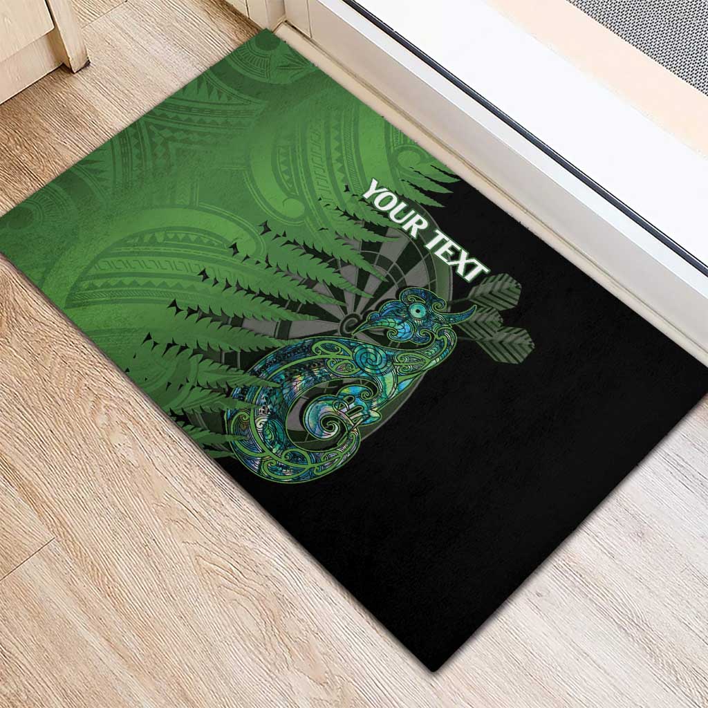 Personalised New Zealand Darts Rubber Doormat Aotearoa Maori Fern Mix Manaia Tattoo LT14 - Polynesian Pride