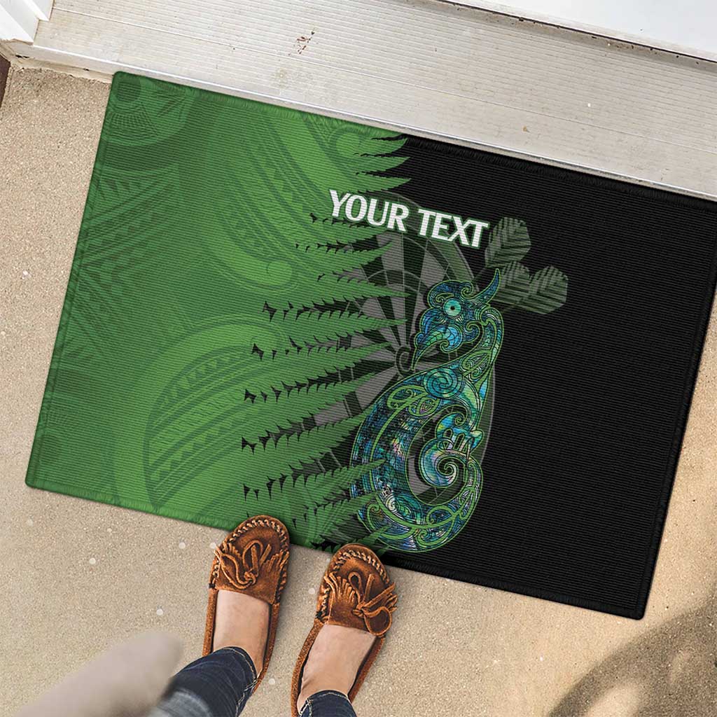 Personalised New Zealand Darts Rubber Doormat Aotearoa Maori Fern Mix Manaia Tattoo LT14 - Polynesian Pride