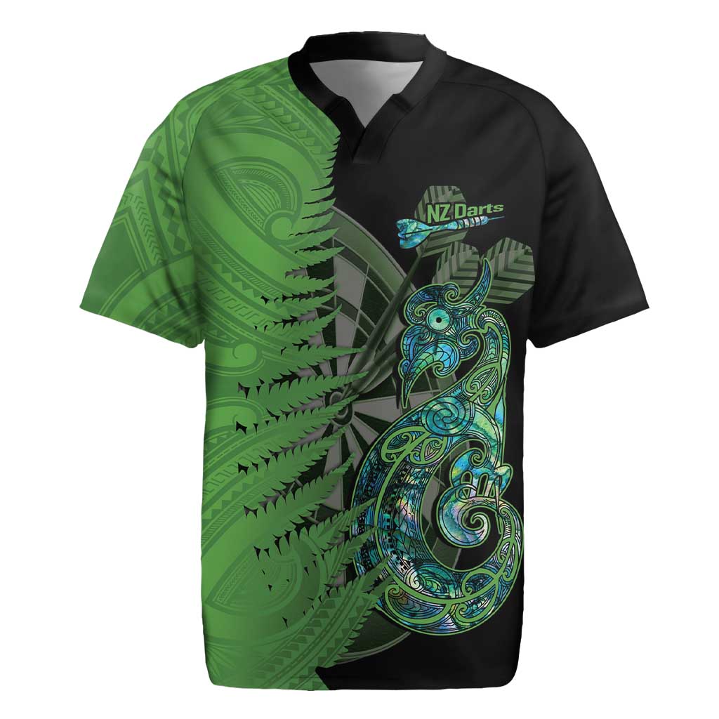 Personalised New Zealand Darts Rugby Jersey Aotearoa Maori Fern Mix Manaia Tattoo LT14 Green - Polynesian Pride