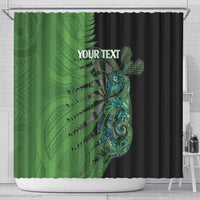 Personalised New Zealand Darts Shower Curtain Aotearoa Maori Fern Mix Manaia Tattoo LT14 - Polynesian Pride