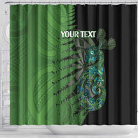 Personalised New Zealand Darts Shower Curtain Aotearoa Maori Fern Mix Manaia Tattoo LT14 - Polynesian Pride