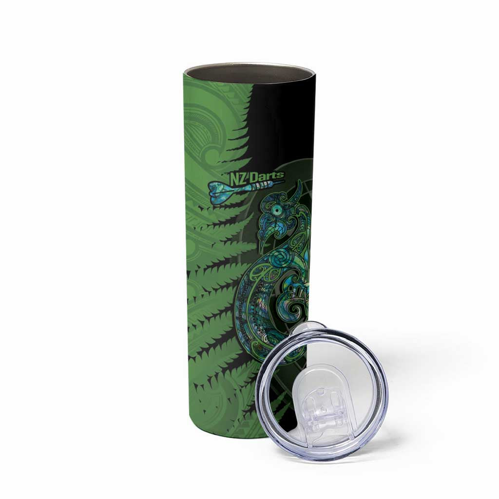 Personalised New Zealand Darts Skinny Tumbler Aotearoa Maori Fern Mix Manaia Tattoo LT14 - Polynesian Pride