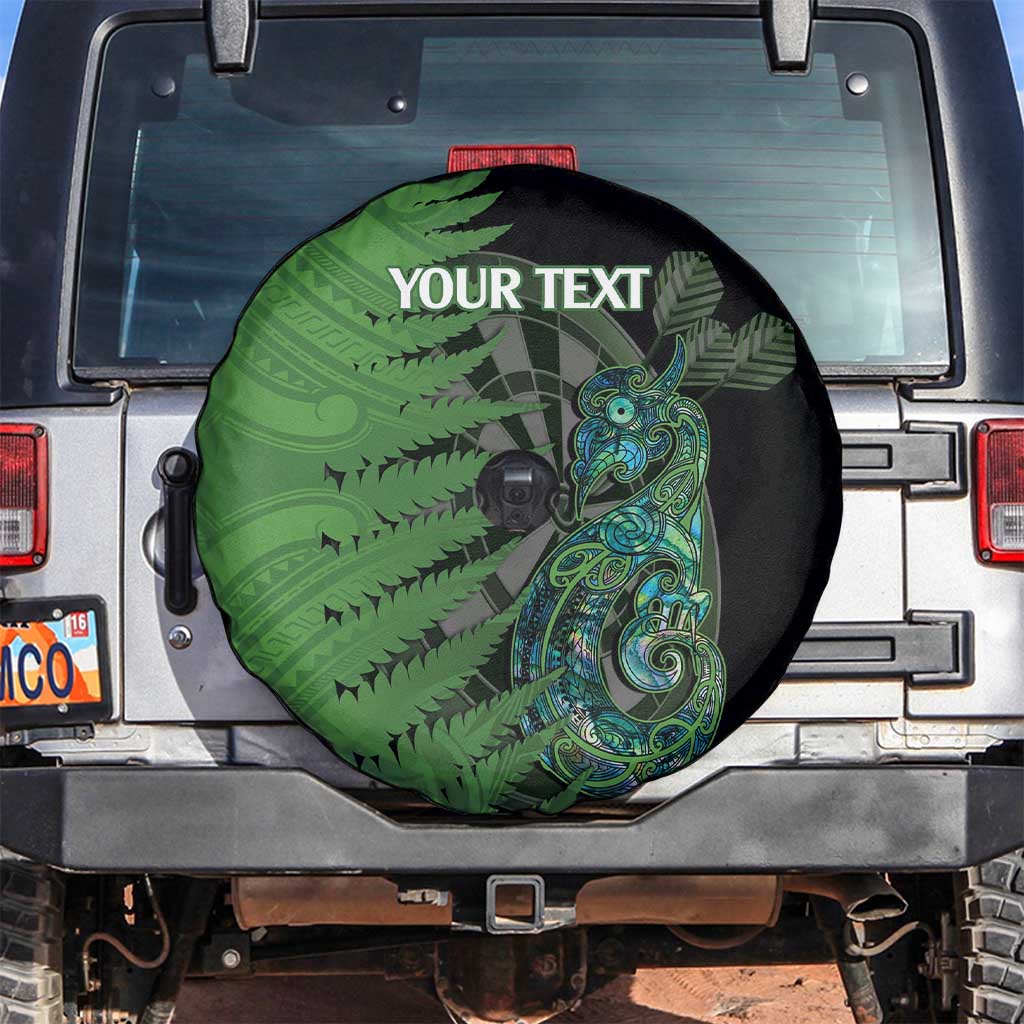 Personalised New Zealand Darts Spare Tire Cover Aotearoa Maori Fern Mix Manaia Tattoo LT14 Green - Polynesian Pride