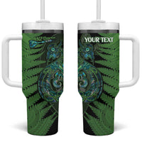 Personalised New Zealand Darts Tumbler With Handle Aotearoa Maori Fern Mix Manaia Tattoo LT14 One Size: 40 oz Green - Polynesian Pride