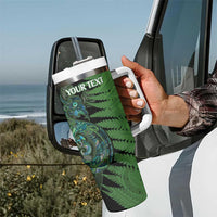Personalised New Zealand Darts Tumbler With Handle Aotearoa Maori Fern Mix Manaia Tattoo LT14 - Polynesian Pride
