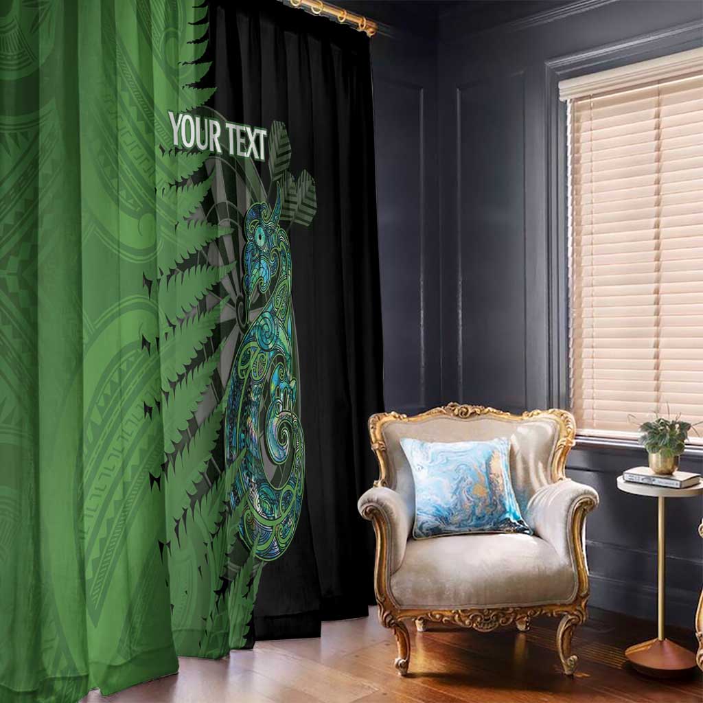 Personalised New Zealand Darts Window Curtain Aotearoa Maori Fern Mix Manaia Tattoo LT14 - Polynesian Pride