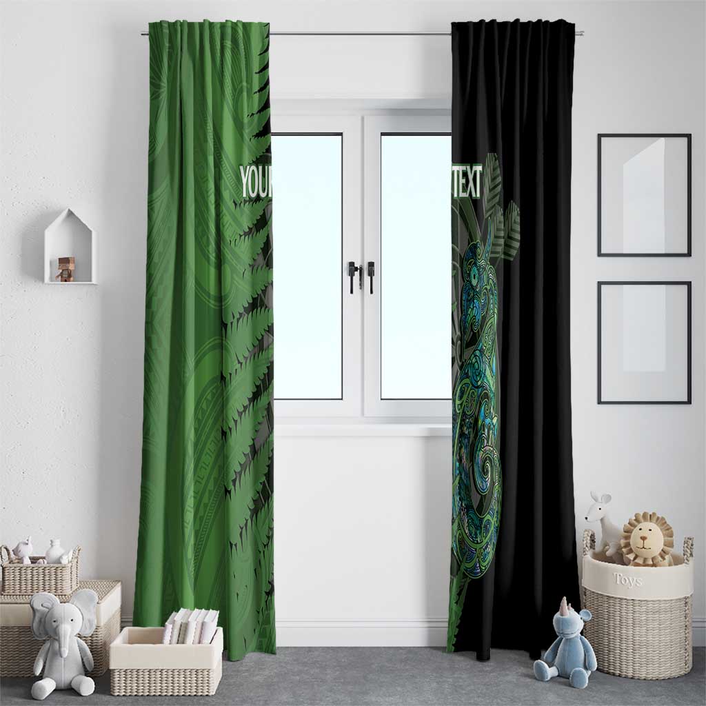 Personalised New Zealand Darts Window Curtain Aotearoa Maori Fern Mix Manaia Tattoo LT14 - Polynesian Pride