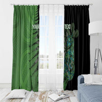 Personalised New Zealand Darts Window Curtain Aotearoa Maori Fern Mix Manaia Tattoo LT14 - Polynesian Pride
