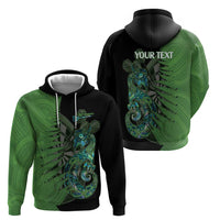 Personalised New Zealand Darts Zip Hoodie Aotearoa Maori Fern Mix Manaia Tattoo LT14 - Polynesian Pride