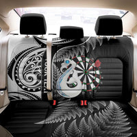Personalised New Zealand Darts Back Car Seat Cover Aotearoa Fern Mix Paua Shell Manaia - Black LT14 - Polynesian Pride