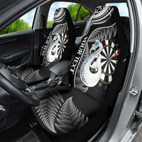 Personalised New Zealand Darts Car Seat Cover Aotearoa Fern Mix Paua Shell Manaia - Black LT14 - Polynesian Pride
