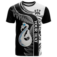 Personalised New Zealand Darts T Shirt Aotearoa Fern Mix Paua Shell Manaia - Black LT14 Black - Polynesian Pride