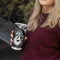 Personalised New Zealand Darts Tumbler Cup Aotearoa Fern Mix Paua Shell Manaia - Black LT14 - Polynesian Pride