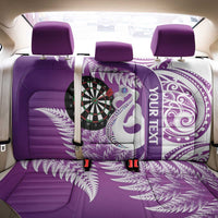 Personalised New Zealand Darts Back Car Seat Cover Aotearoa Fern Mix Paua Shell Manaia - Purple LT14 - Polynesian Pride