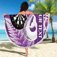 Personalised New Zealand Darts Beach Blanket Aotearoa Fern Mix Paua Shell Manaia - Purple LT14 - Polynesian Pride