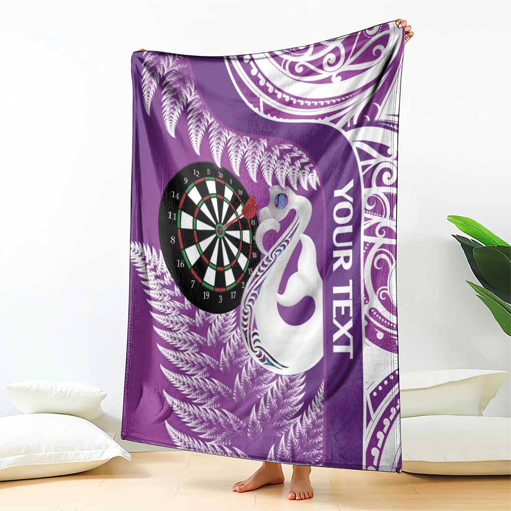 Personalised New Zealand Darts Blanket Aotearoa Fern Mix Paua Shell Manaia - Purple LT14 - Polynesian Pride