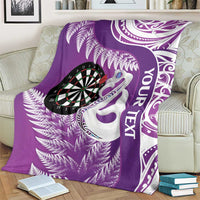 Personalised New Zealand Darts Blanket Aotearoa Fern Mix Paua Shell Manaia - Purple LT14 - Polynesian Pride